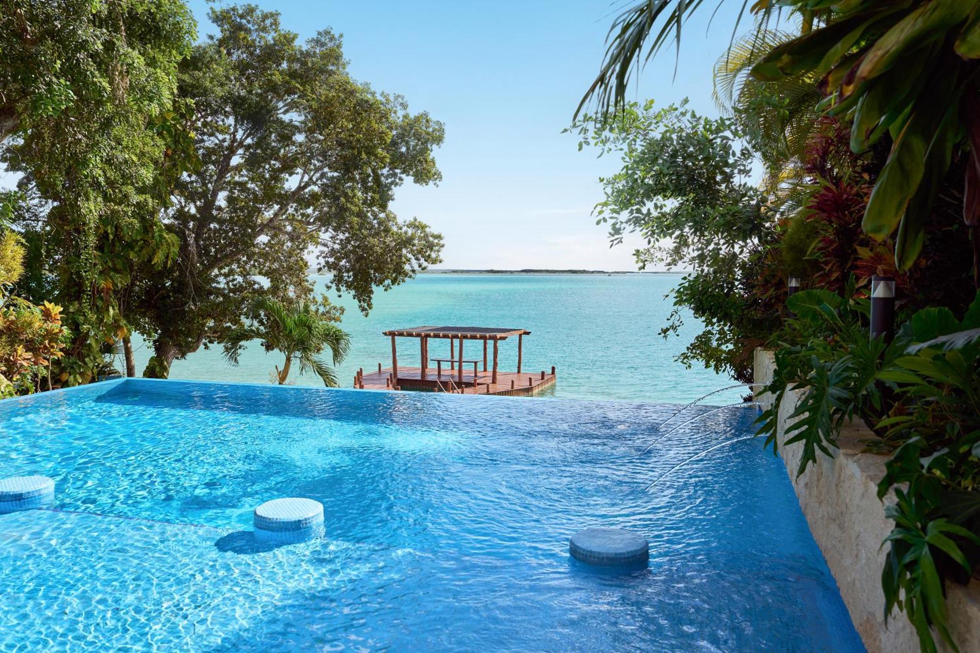 Cristalino Lagoon Front Hotel, Restaurant & Spa Bacalar Kültér fotó